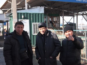 Kyrgyz men at hte border